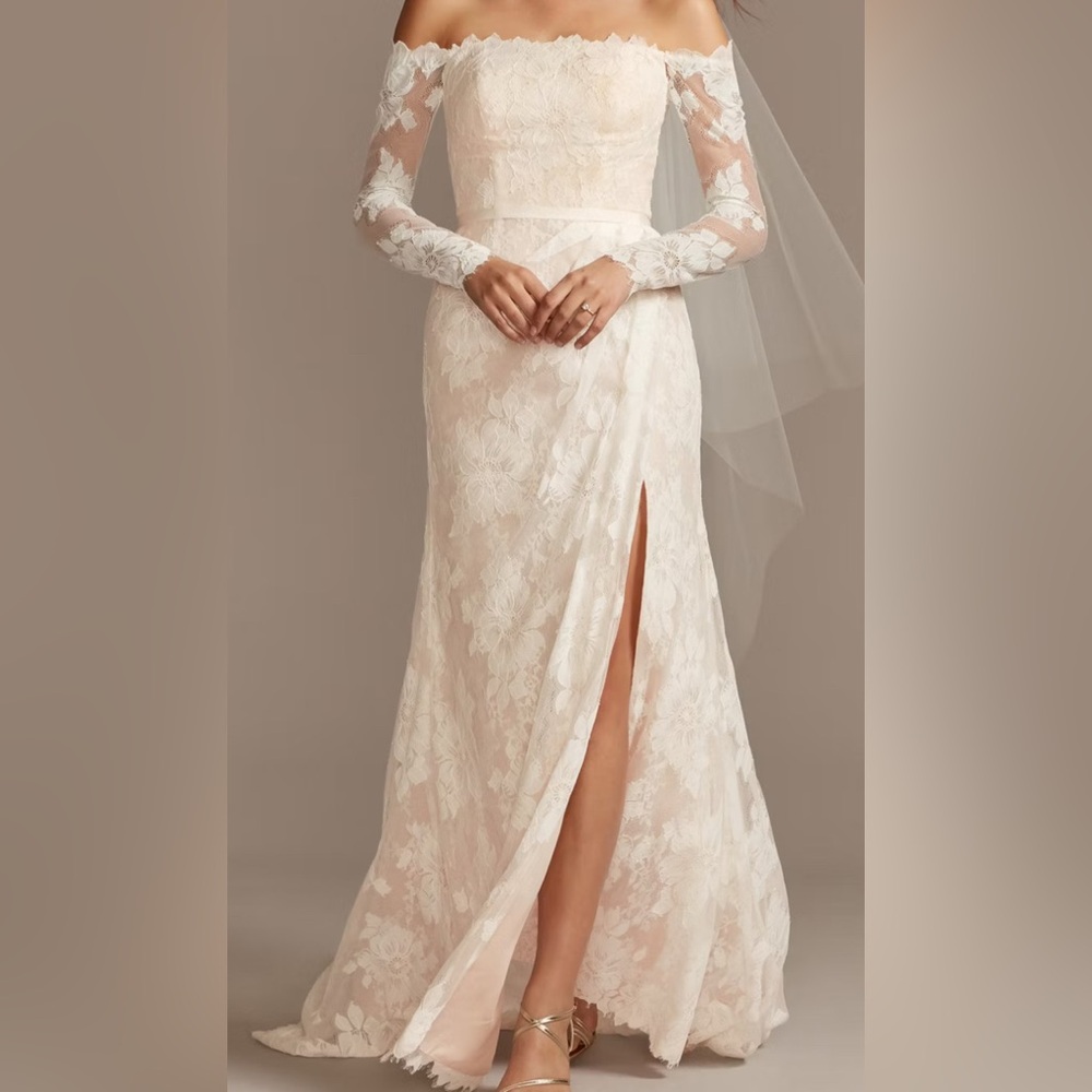 Lace Off-Shoulder Bridal Dress